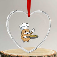 Funny Potato Cooking French Fries Heart Crystal Glass Ornament Food Lover Gift - Wonder Print Shop