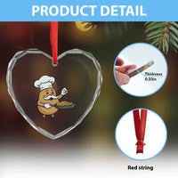 Funny Potato Cooking French Fries Heart Crystal Glass Ornament Food Lover Gift - Wonder Print Shop