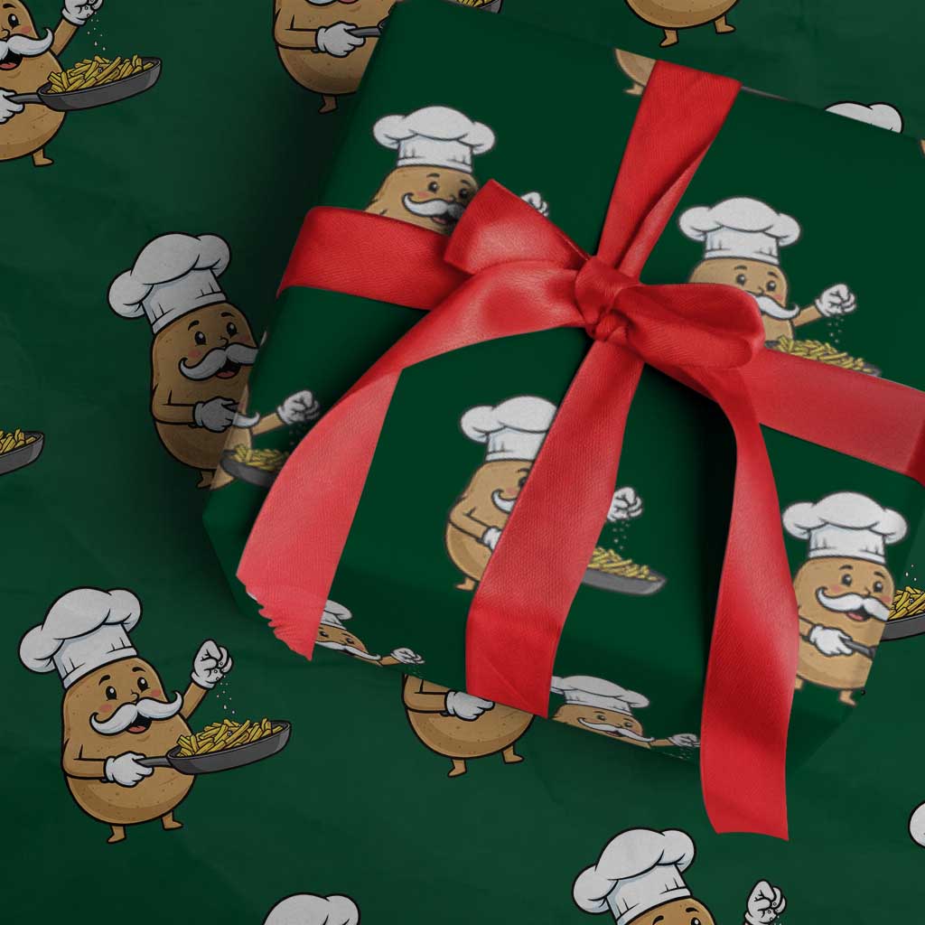 Funny Potato Cooking French Fries Wrapping Paper Roll Food Lover Gift - Wonder Print Shop