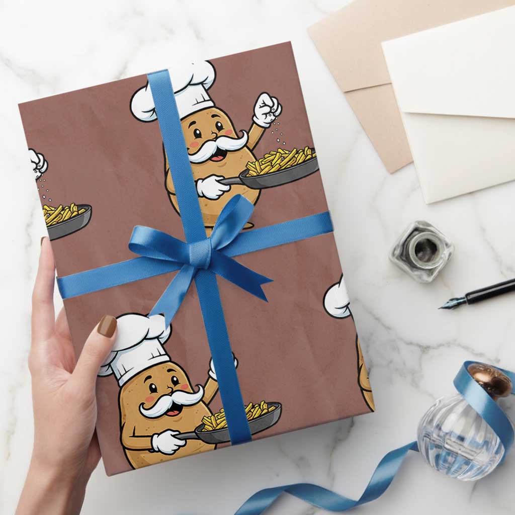 Funny Potato Cooking French Fries Wrapping Paper Roll Food Lover Gift - Wonder Print Shop