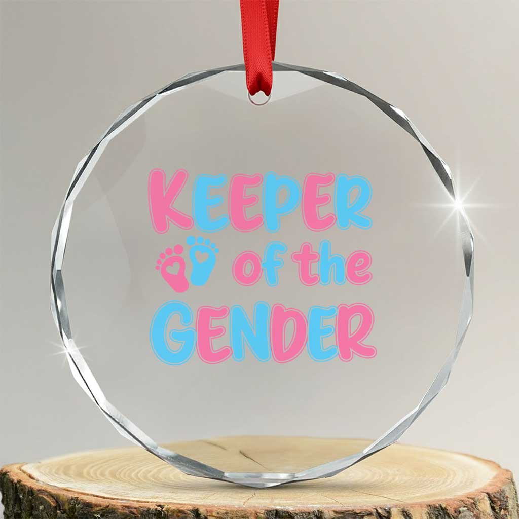 Funny Pregnancy Announcement Crystal Glass Ornament Keeper Of The Gender
