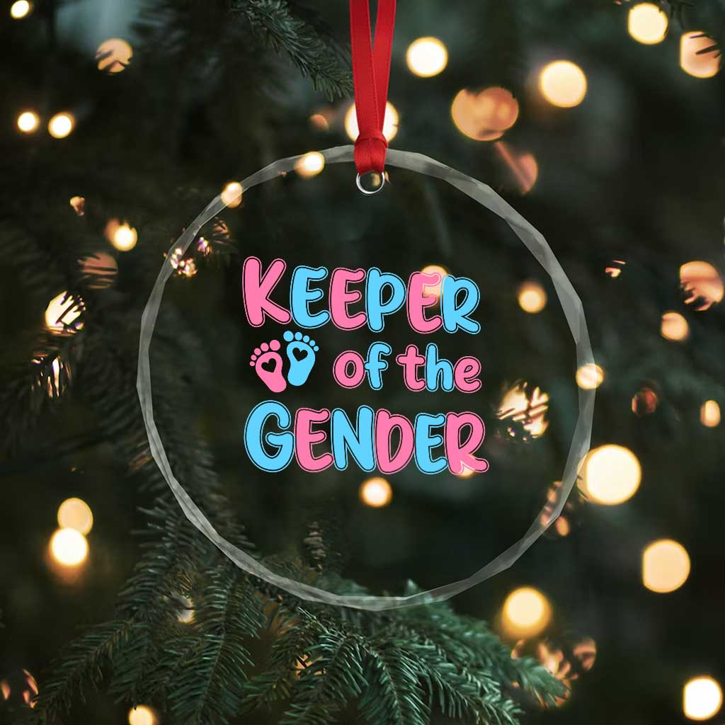 Funny Pregnancy Announcement Crystal Glass Ornament Keeper Of The Gender
