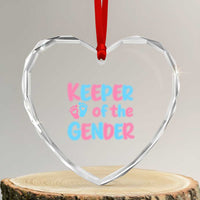 Funny Pregnancy Announcement Heart Crystal Glass Ornament Keeper Of The Gender