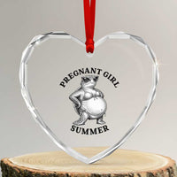 Funny Pregnant Girl Summer Turtle Heart Crystal Glass Ornament Cute Stipple Maternity Bikini Sea Turtle Beach