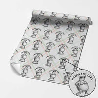 Funny Pregnant Girl Summer Turtle Wrapping Paper Roll Cute Stipple Maternity Bikini Sea Turtle Beach
