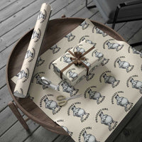 Funny Pregnant Girl Summer Turtle Wrapping Paper Roll Cute Stipple Maternity Bikini Sea Turtle Beach