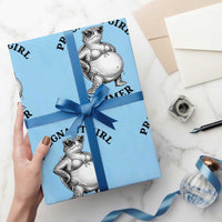 Funny Pregnant Girl Summer Turtle Wrapping Paper Roll Cute Stipple Maternity Bikini Sea Turtle Beach