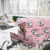 Funny Pregnant Girl Summer Turtle Wrapping Paper Roll Cute Stipple Maternity Bikini Sea Turtle Beach