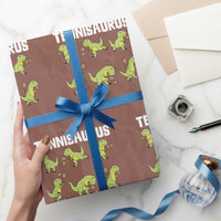Funny Prehistoric Dinosaur Tennis Player Wrapping Paper Roll Gift For Tennis Fans - Wonder Print Shop