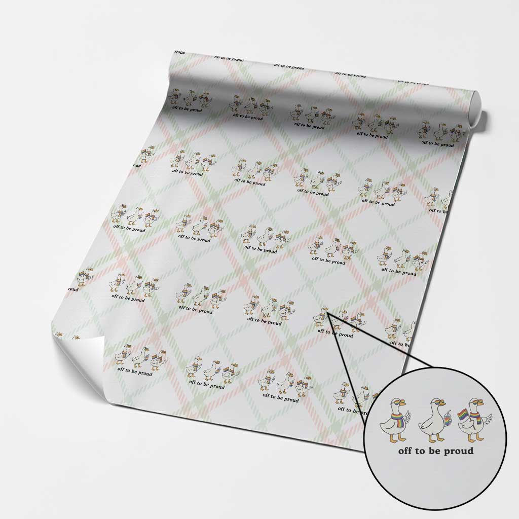 Funny Pride Goose Off To Be Proud Wrapping Paper Roll LGBTQ Advocate Gift