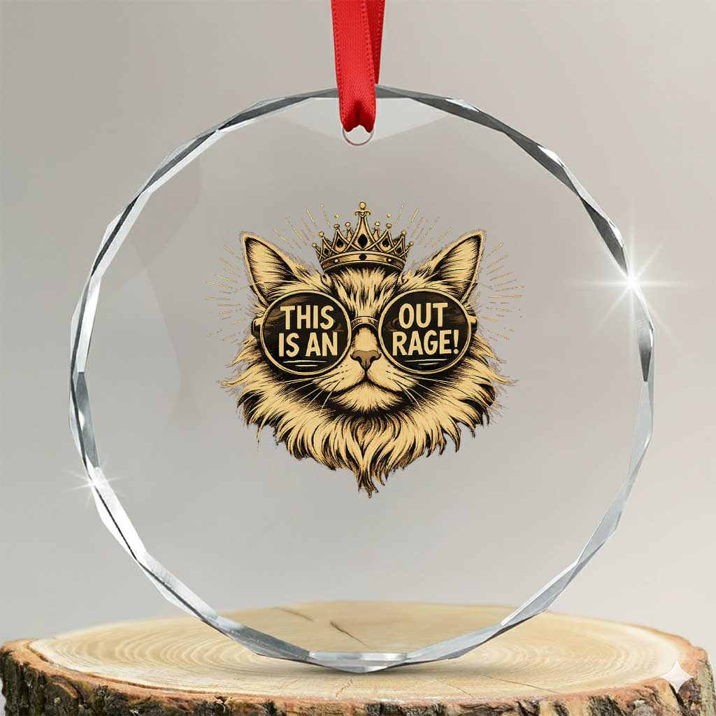 Funny Princess Cat Donut Crystal Glass Ornament This Is An Outrage Donut Gold Cat Lover Gifts