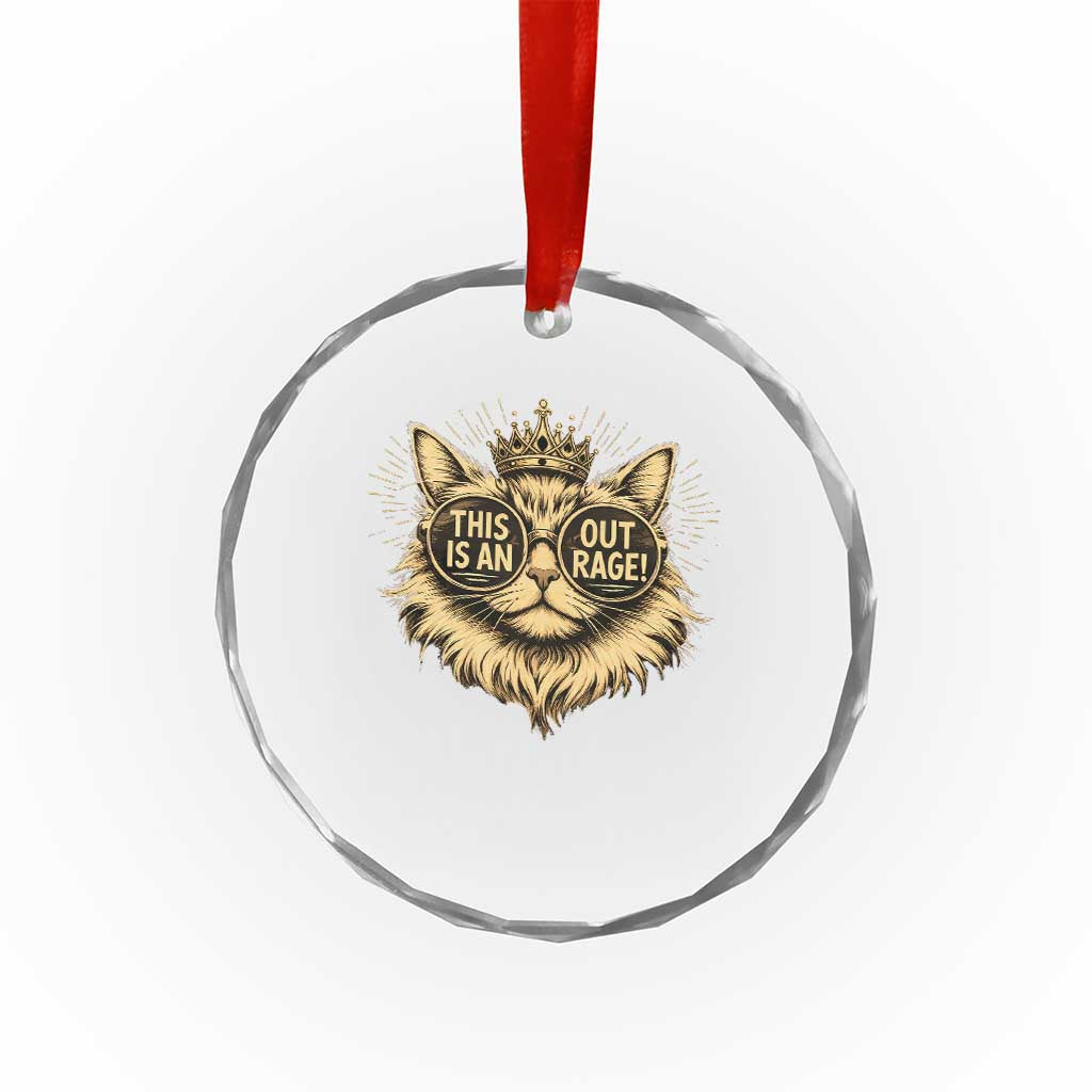 Funny Princess Cat Donut Crystal Glass Ornament This Is An Outrage Donut Gold Cat Lover Gifts
