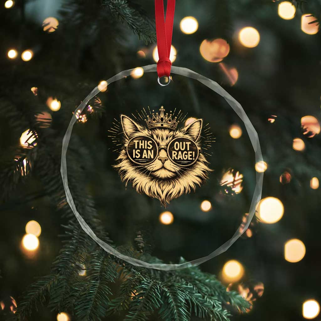 Funny Princess Cat Donut Crystal Glass Ornament This Is An Outrage Donut Gold Cat Lover Gifts
