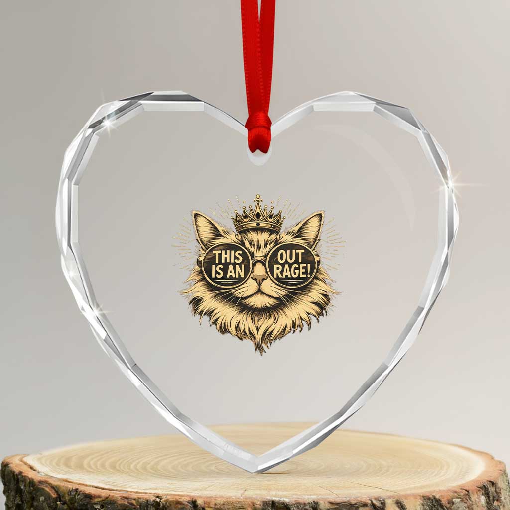 Funny Princess Cat Donut Heart Crystal Glass Ornament This Is An Outrage Donut Gold Cat Lover Gifts