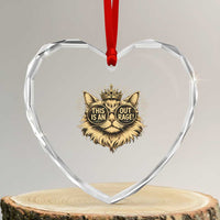 Funny Princess Cat Donut Heart Crystal Glass Ornament This Is An Outrage Donut Gold Cat Lover Gifts