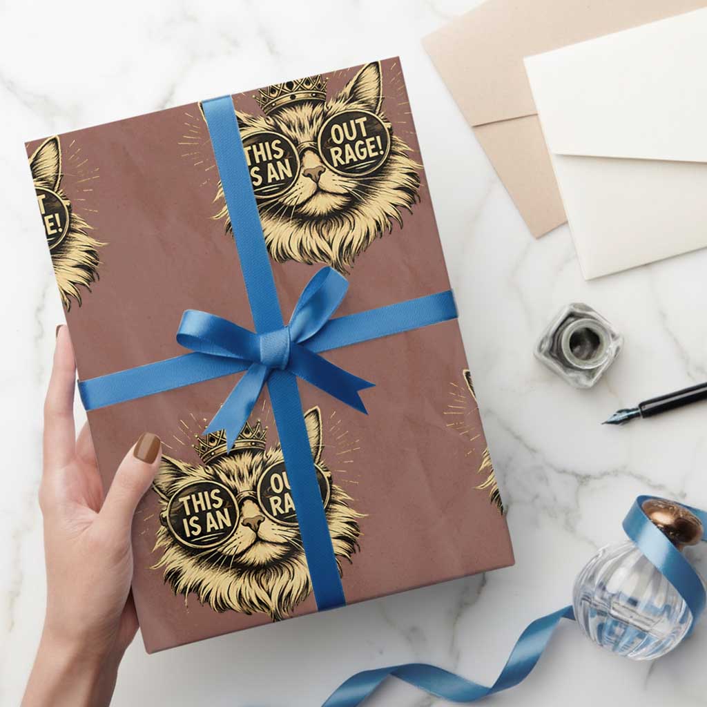 Funny Princess Cat Donut Wrapping Paper Roll This Is An Outrage Donut Gold Cat Lover Gifts
