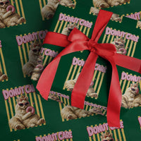 Funny Princess Cat Eating Donut Wrapping Paper Roll Sci-Fi Book Lover Gift