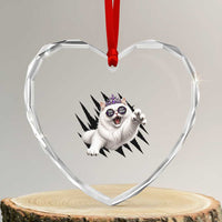 Funny Princess Cat With Featuring Scratch Effect Printed Heart Crystal Glass Ornament This Is An Outrage