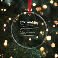 Funny Procrastiskiing Definition Skiing Snow Ski Sports Lover Crystal Glass Ornament - Wonder Print Shop