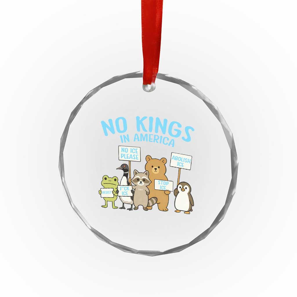 Funny Protest Animals Abolish Ice Crystal Glass Ornament Minneapolis USA Support Gift