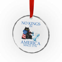 Funny Protest Chess Cat No Kings In America Crystal Glass Ornament Political Humor Gift