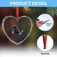Funny Protest Chess Cat No Kings In America Heart Crystal Glass Ornament Political Humor Gift