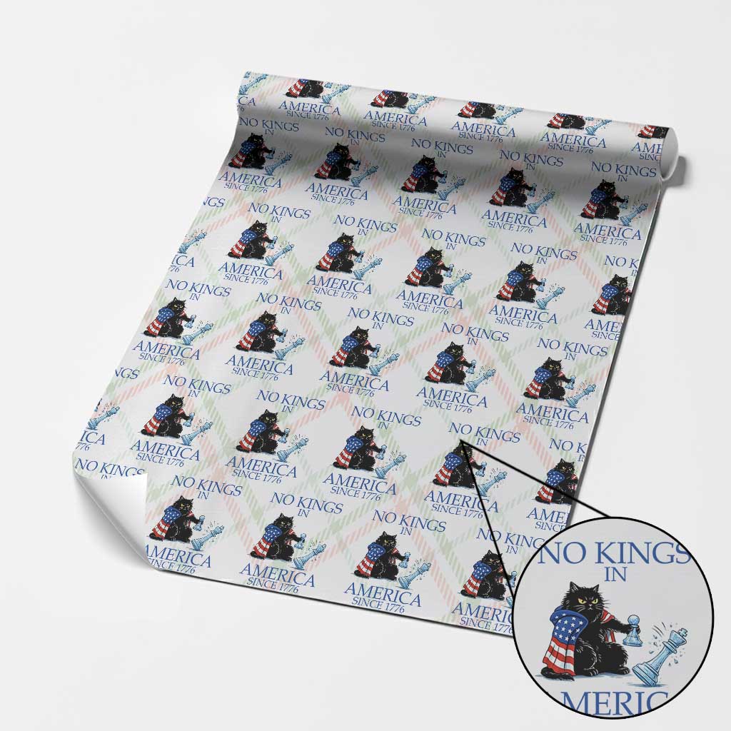 Funny Protest Chess Cat No Kings In America Wrapping Paper Roll Political Humor Gift