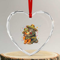 Funny Punch Baby Monkey Cinco De Mayo Heart Crystal Glass Ornament Mexican Fiesta Gift