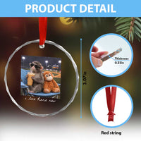 Funny Punch Monkey Baseball Crystal Glass Ornament I Live Here Now Ballpark Graphic