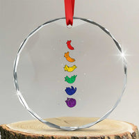 Funny Purride Cats In Space Rainbow Crystal Glass Ornament LGBQT Pride Feline Space