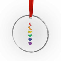 Funny Purride Cats In Space Rainbow Crystal Glass Ornament LGBQT Pride Feline Space