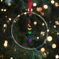 Funny Purride Cats In Space Rainbow Crystal Glass Ornament LGBQT Pride Feline Space