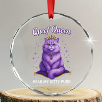 Funny Queef Queen Cat Crystal Glass Ornament Hear My Kitty Purr Inappropriate Dirty Adult Humor - Wonder Print Shop