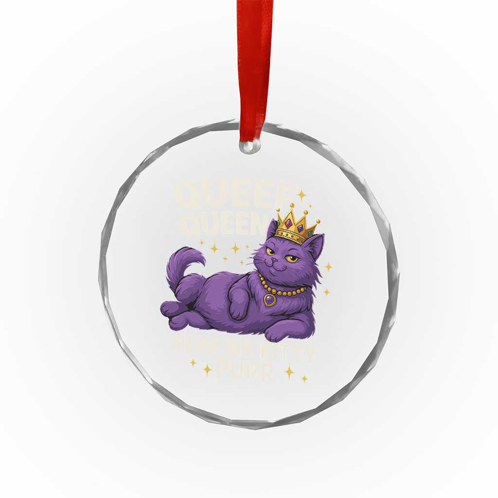 Funny Queef Queen Cat Crystal Glass Ornament Hear My Kitty Purr Inappropriate Dirty Adult Humor Jokes - Wonder Print Shop