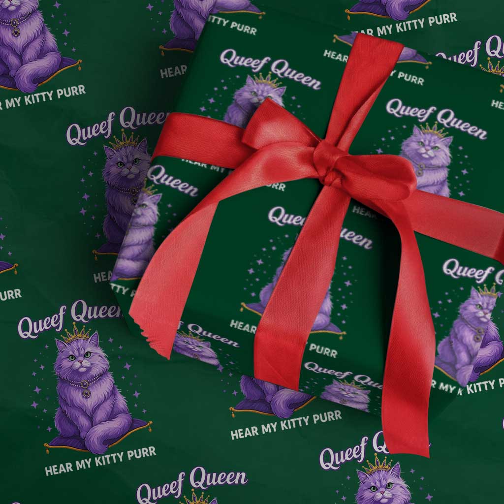 Funny Queef Queen Cat Wrapping Paper Roll Hear My Kitty Purr Inappropriate Dirty Adult Humor - Wonder Print Shop
