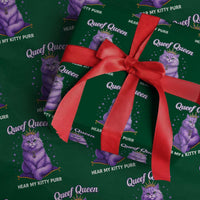 Funny Queef Queen Cat Wrapping Paper Roll Hear My Kitty Purr Inappropriate Dirty Adult Humor - Wonder Print Shop