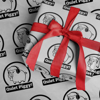 Funny Quiet Quiet Piggy Meme Wrapping Paper Roll Anti Fascist Political Parody Gift - Wonder Print Shop