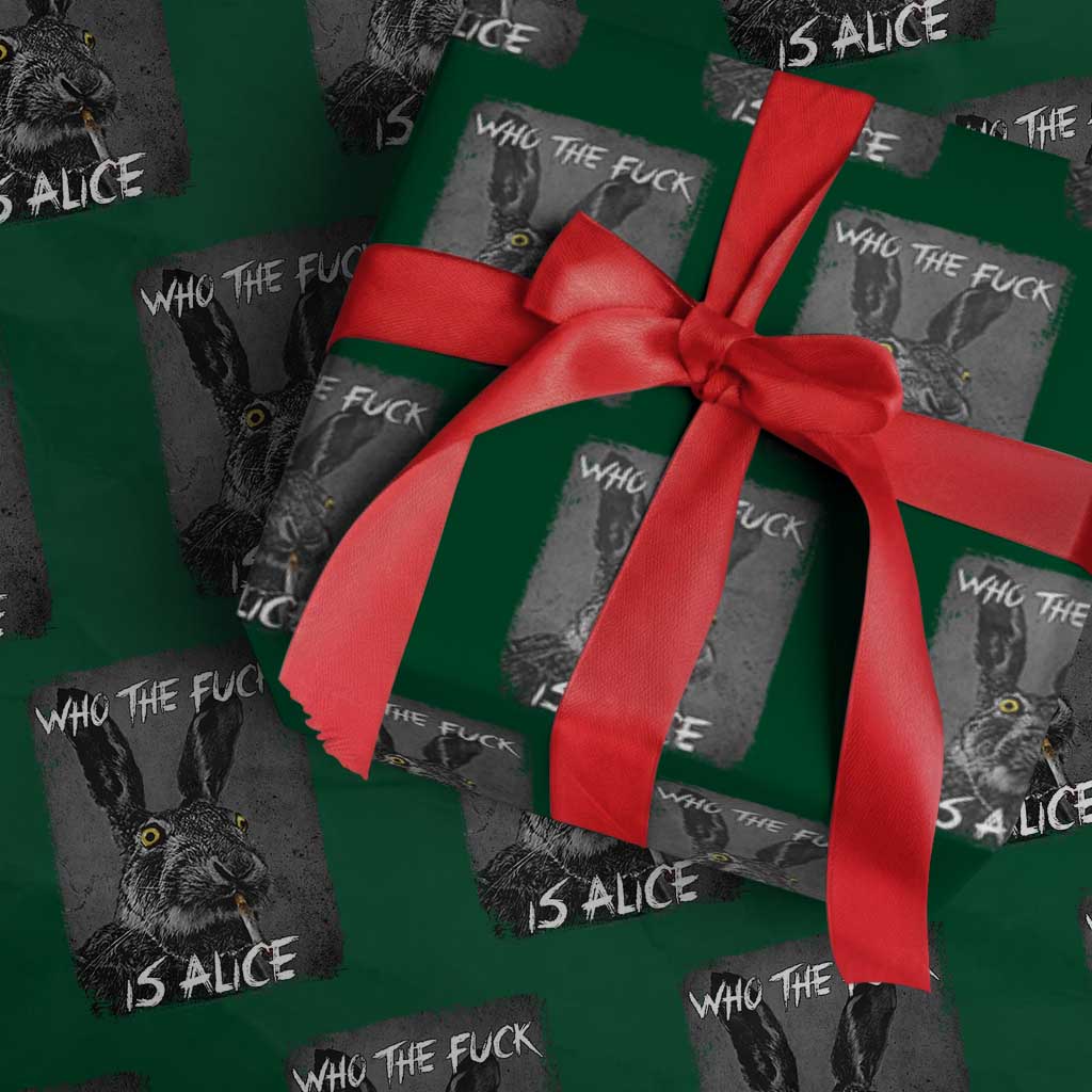 Funny Rabbit Who The Fuck Is Alice Wrapping Paper Roll