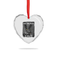 Funny Rabbit Who The Fuck Is Alice Heart Crystal Glass Ornament