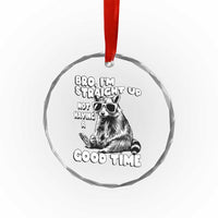 Funny Raccon Sarcastic Crystal Glass Ornament Bro I Am Straight Up Not Even Having A Good Time