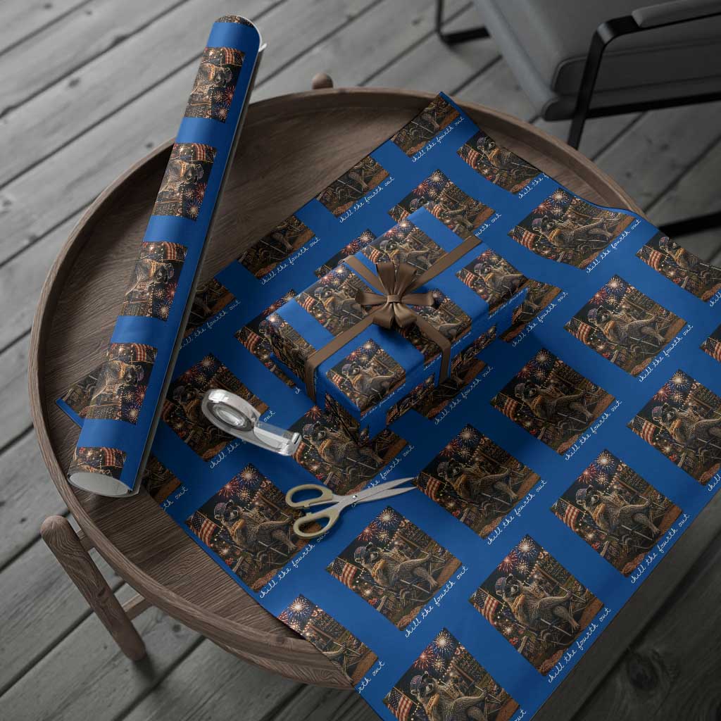 Funny Raccoon 4th of July Wrapping Paper Roll Chill The Fourth Out