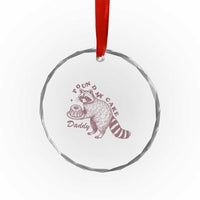 Funny Raccoon Adult Humor Gag Gift Crystal Glass Ornament Pound My Cake Daddy