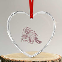 Funny Raccoon Adult Humor Gag Gift Heart Crystal Glass Ornament Pound My Cake Daddy
