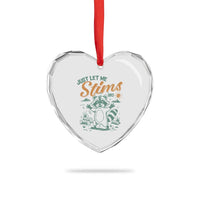 Funny Raccoon Autism Awareness Heart Crystal Glass Ornament Just Let Me Stim Bro - Wonder Print Shop