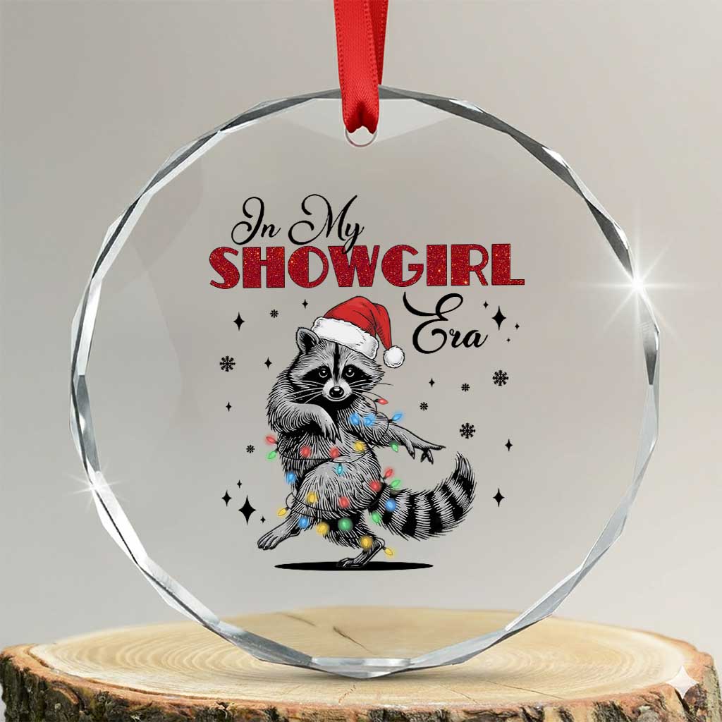 Funny Raccoon Christmas Crystal Glass Ornament In My Costume Era Xmas - Wonder Print Shop