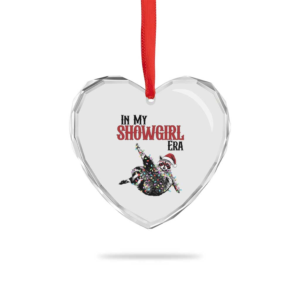 Funny Raccoon Christmas Heart Crystal Glass Ornament In My Costume Era - Wonder Print Shop