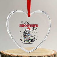 Funny Raccoon Christmas Heart Crystal Glass Ornament In My Costume Era Xmas - Wonder Print Shop