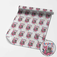Funny Raccoon Christmas In July 4th of July Wrapping Paper Roll
