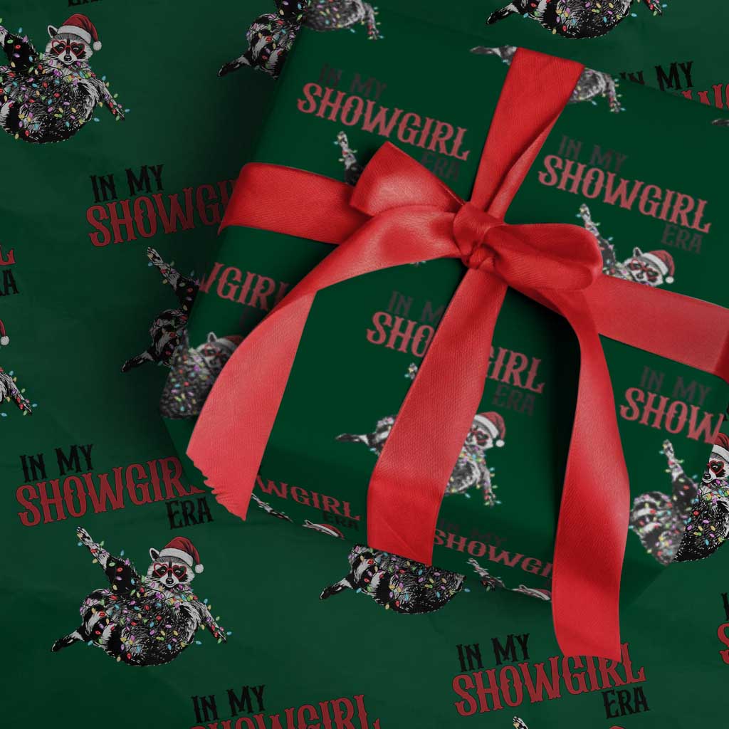Funny Raccoon Christmas Wrapping Paper Roll In My Costume Era - Wonder Print Shop