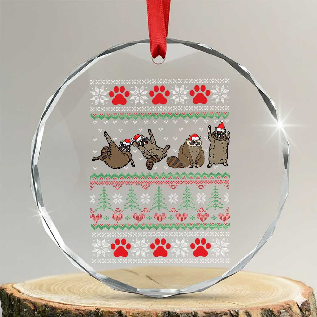 Funny Raccoon Crystal Glass Ornament Funny Gifts For Women Men Raccoon Lovers - Wonder Print Shop